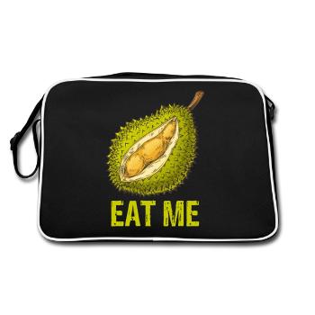 Durian Fruit Eat Me Funny Dirty Asian - Retro Bag - black/white - Back