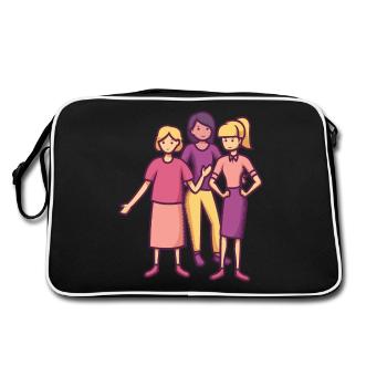 Girls Hanging Out - Retro Bag - black/white - Back