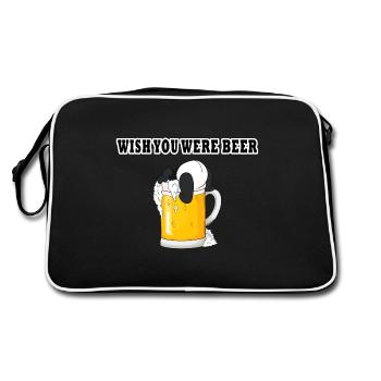 Wish You Were Bear - Funny Panda - Retro Bag - black/white - Back