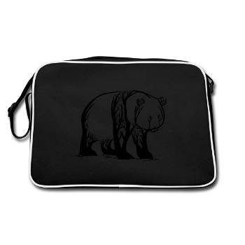 Panda Tree / Bear Asia menace l'idée d'un cadeau en bambou - Sac Retro - noir/blanc - Dos