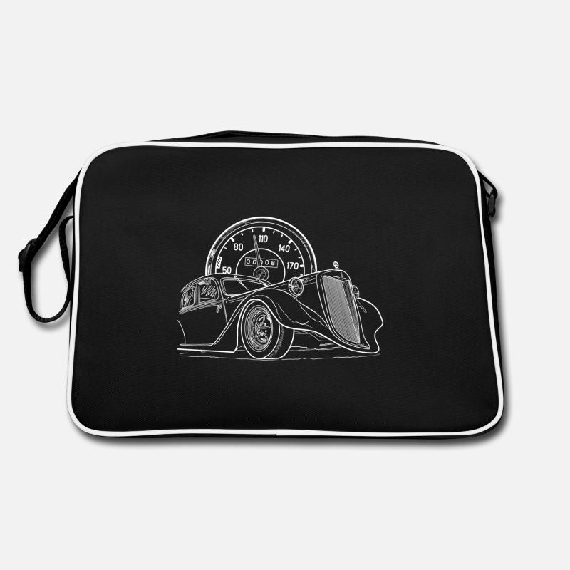 Oldtimer weiß - Retro Tasche - Schwarz/Weiß