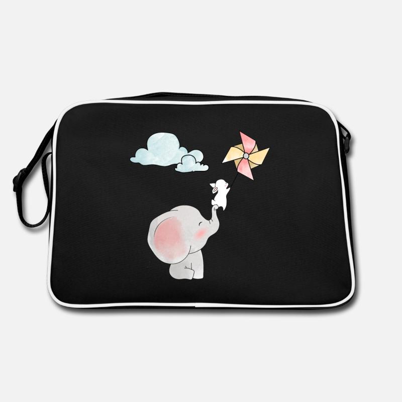 Moulinet coloré éléphant et lapin doux Sac Retro