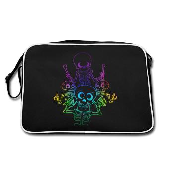 Squelettes drôles, squelettes drôles - Sac Retro - noir/blanc - Dos