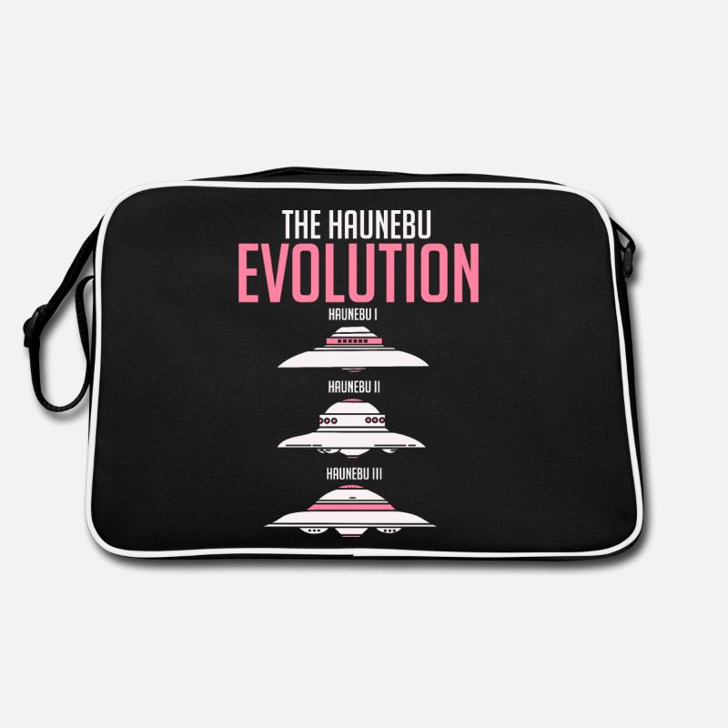 Haunebu Evolution Projekt Vril Geschenk UFO - Retro Tasche - Schwarz/Weiß