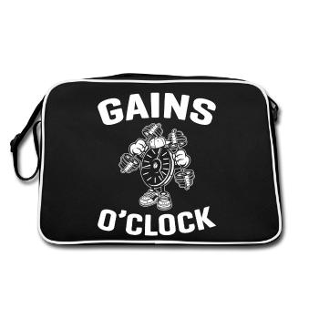 Gains o'clock - Retro Bag - black/white - Back