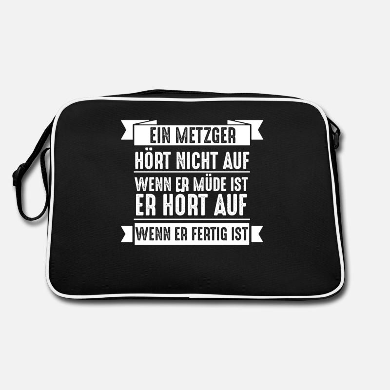 METZGER Shirt · Berufe Sprüche · Geschenk - Retro Tasche - Schwarz/Weiß