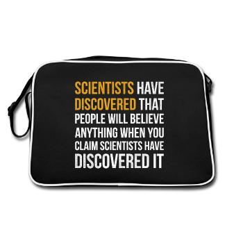 Sarcastic Science Design Quote Scientists Have Dis - Retro Tasche - Schwarz/Weiß - Hinten