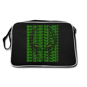 Alien Head Ufo Area 51 Aliens UFO's Gift Idea - Retro Bag - black/white - Back