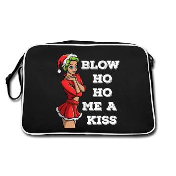 Douce, drôle, femme noël, femme, père noël - Sac Retro - noir/blanc - Dos