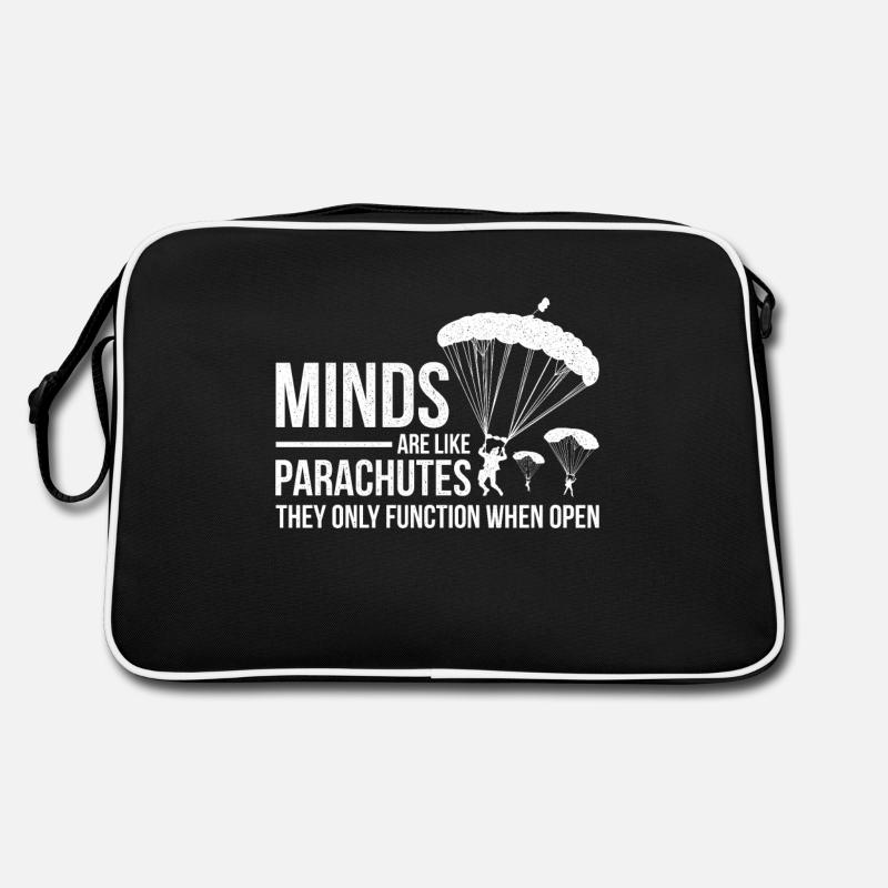 Sarcastic Parachuting Design Quote Minds Are Like Retro Tasche