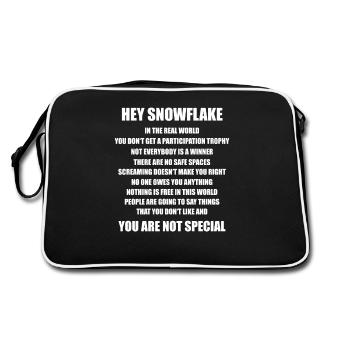 Hé flocon de neige, vous n'êtes pas spécial - Sac Retro - noir/blanc - Dos