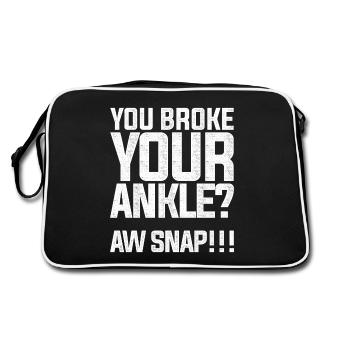 Citation de conception de jambe cassée drôle cheville cassée Oh Snap - Sac Retro - noir/blanc - Dos