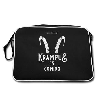 Cornes démoniaques Le cadeau d'horreur de Krampus - Sac Retro - noir/blanc - Dos