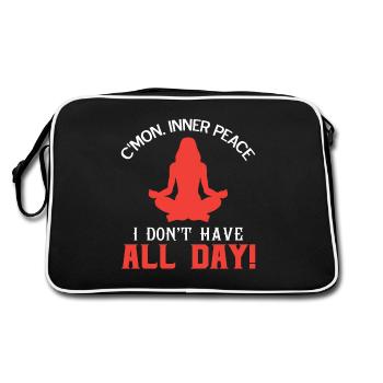 Come On Inner Peace I Don't Have All Day! - Retro Bag - black/white - Back