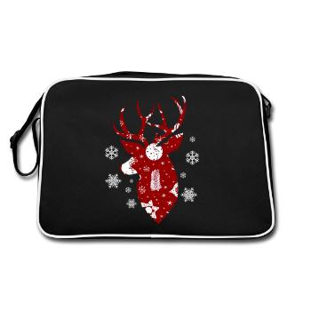 Christmas - Reindeer Design - Retro Bag - black/white - Back