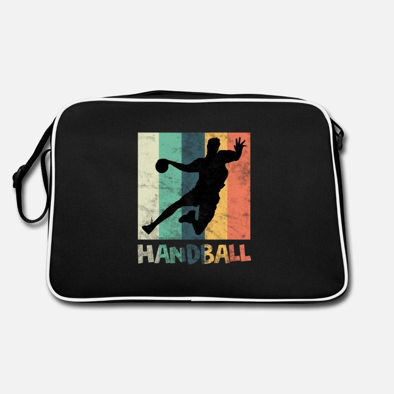 handball - Retro Tasche - Schwarz/Weiß