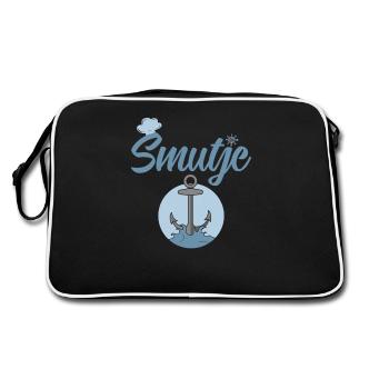 Segeln - Smutje Koch Design für Segler - Retro Tasche - Schwarz/Weiß - Hinten