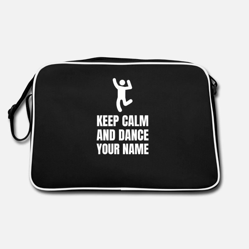 Keep Calm And Dance Your Name - Retro Tasche - Schwarz/Weiß