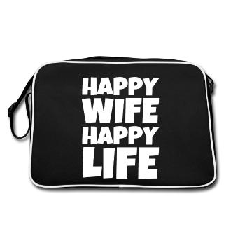 Femme heureuse vie heureuse - Sac Retro - noir/blanc - Dos