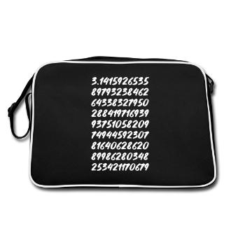 Pi math circle number symbol genius big bang geek - Retro Bag - black/white - Back
