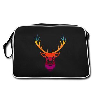 Abstract Colorful Deer Design - Sac Retro - noir/blanc - Dos
