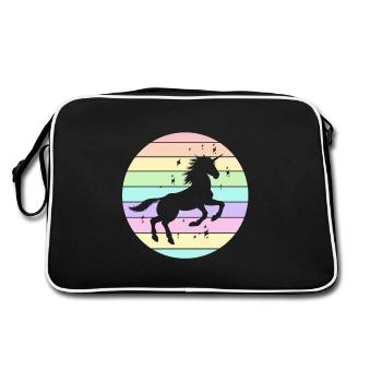 Abstract Unicorn Silhouette - Sac Retro - noir/blanc - Dos