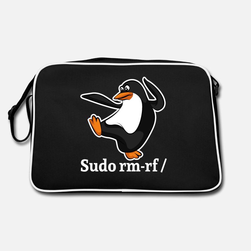 Tux Linux Penguin Sudo Rm Rf | Computer Geek Hack Retro Bag