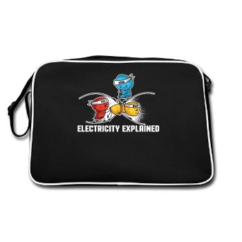 Electricity Explained Physique | Funny prof geek - Sac Retro - noir/blanc - Dos