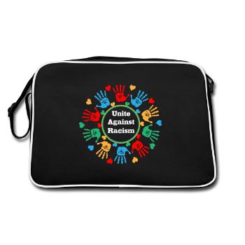 Against racism - Retro Bag - black/white - Back