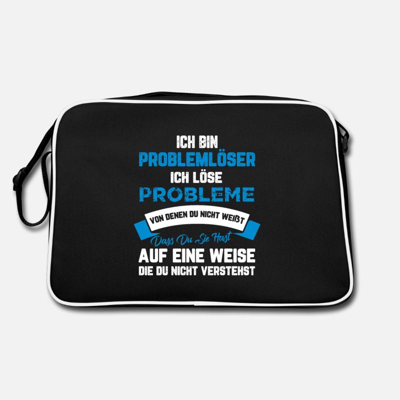 Problemlöser - Retro Tasche - Schwarz/Weiß