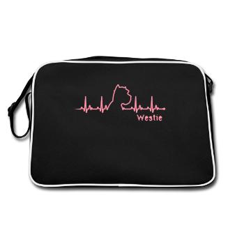 Westie HeartBeat - Sac Retro - noir/blanc - Dos