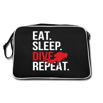Eat Sleep Dive Repeat Dive - Retro Bag - black/white - Back