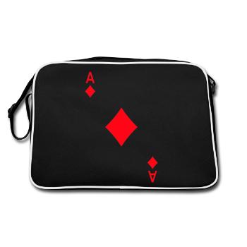 Carte à jouer as de diamants jeu de cartes carnaval - Sac Retro - noir/blanc - Dos