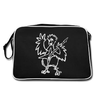 Heavy metal poulet coq pour guitare agriculteur agriculteur - Sac Retro - noir/blanc - Dos