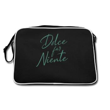 Dolce Far Niente Das Süße Nichtstun Italienisch - Retro Tasche - Schwarz/Weiß - Hinten