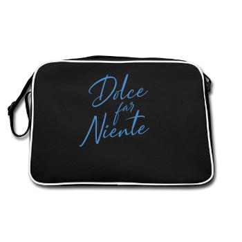 Dolce Far Niente Das Süße Nichtstun Italienisch - Retro Tasche - Schwarz/Weiß - Hinten