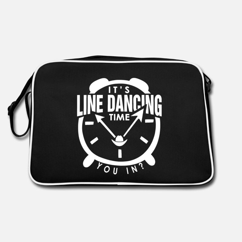 Line Dance Quote It's Line Dancing Time Event Comp - Retro Bag - black/white