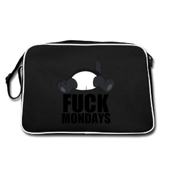Baise le lundi Funny Panda - Sac Retro - noir/blanc - Dos