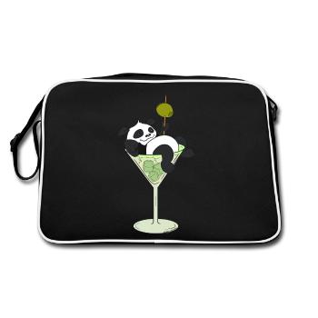 Boisson de quarantaine Funny Panda - Sac Retro - noir/blanc - Dos