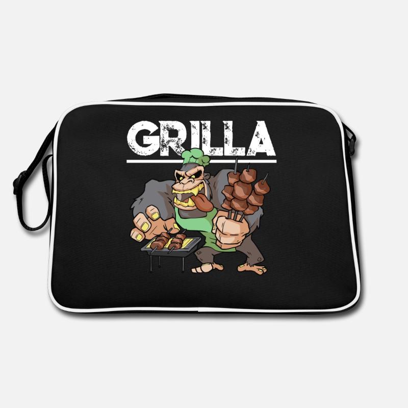 Grill BBQ Smoker Grilling Gorilla Saying Griller Retro Bag