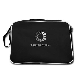 Please wait - Retro Bag - black/white - Back
