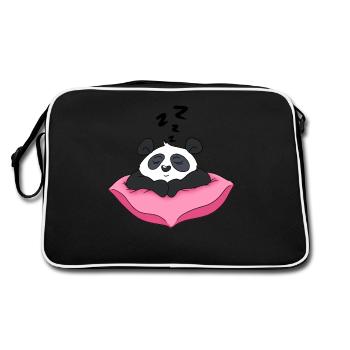Sleeping Panda - Retro Bag - black/white - Back