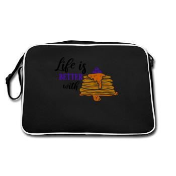 Crêpes crêpes crêpes crêpes sirop d'érable - Sac Retro - noir/blanc - Dos