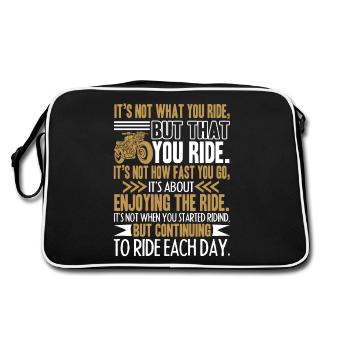 Motorcycle Funny Motorcycle - Retro Bag - black/white - Back