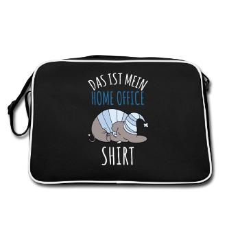 Mein Home Office Shirt Elefant Bürohumor Geschenk - Retro Tasche - Schwarz/Weiß - Hinten