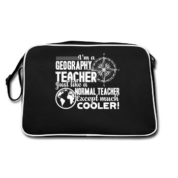 Geography Teacher Cooler Shirts - Retro Bag - black/white - Back