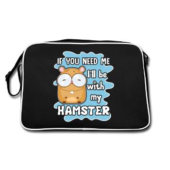 Hamster I'll Be With My Hamster - Retro Bag - black/white - Back