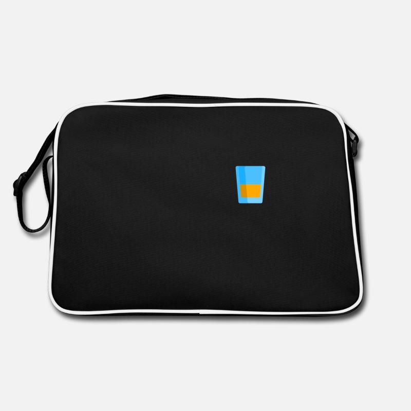 Halbgefülltes Glas - Retro Tasche - Schwarz/Weiß