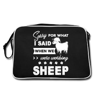 Sheep Funny Sheep - Retro Bag - black/white - Back