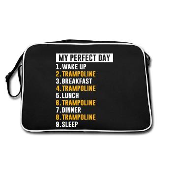 Trampolin - Retro Tasche - Schwarz/Weiß - Hinten